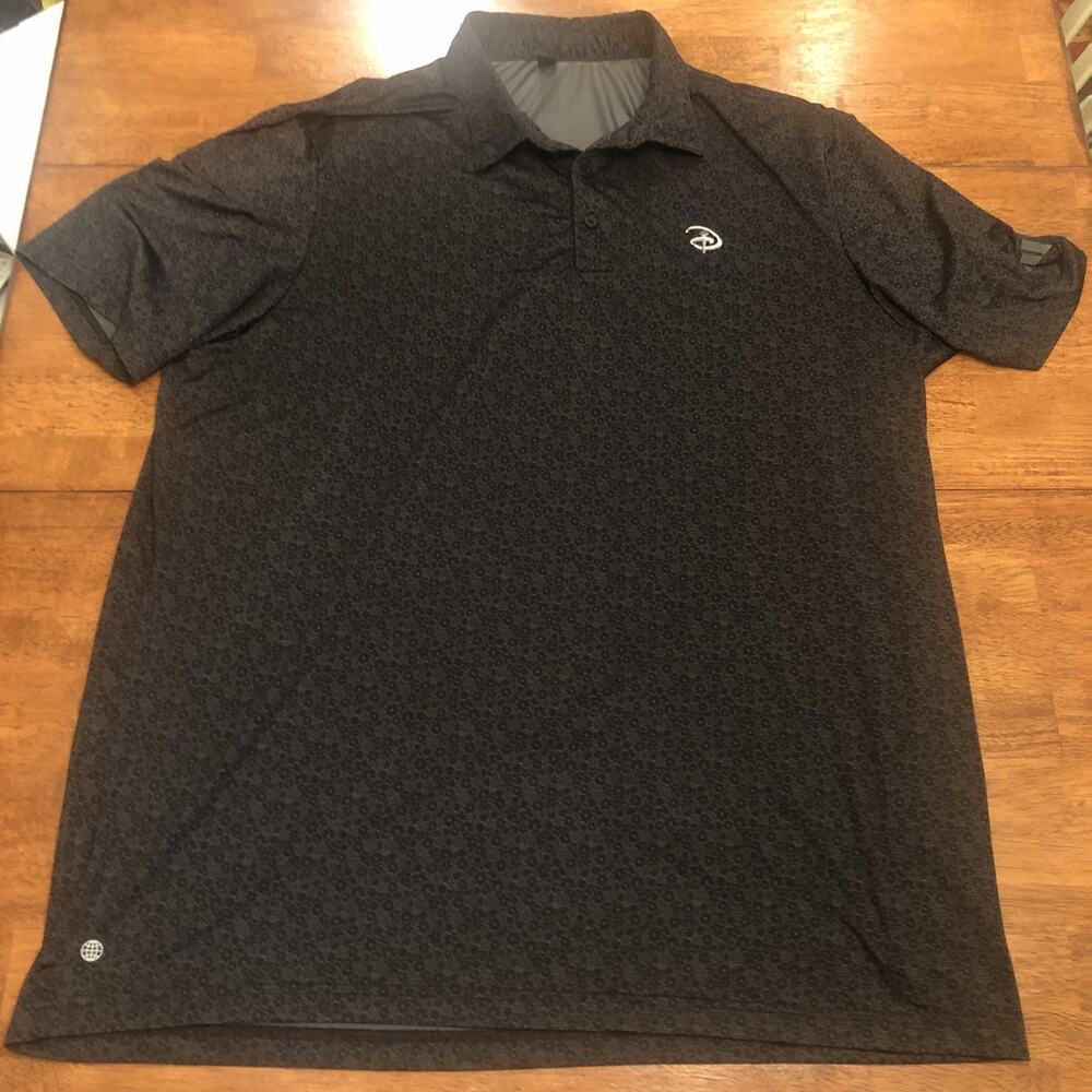 Adidas Disney Shirt Mens XL Black Polo Golf Short Sleeve Mickey Mouse Logo
